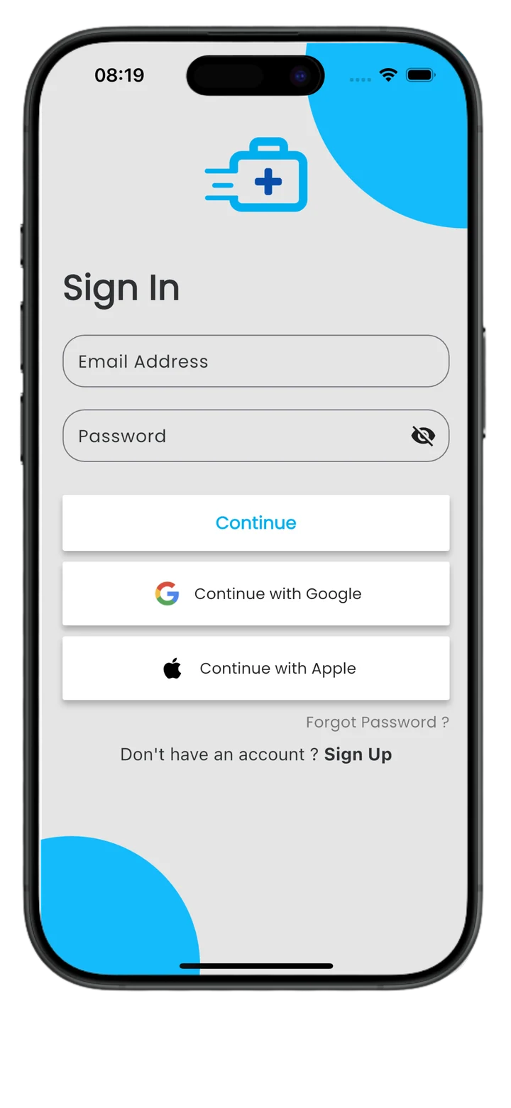 Sign in with email, Google or Apple